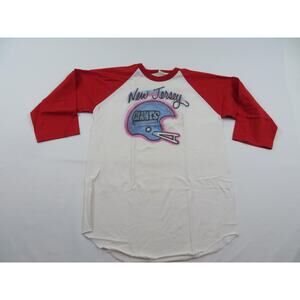 Vintage New Jersey Giants Raglan T-Shirt, Airbrushed Football Graphic L